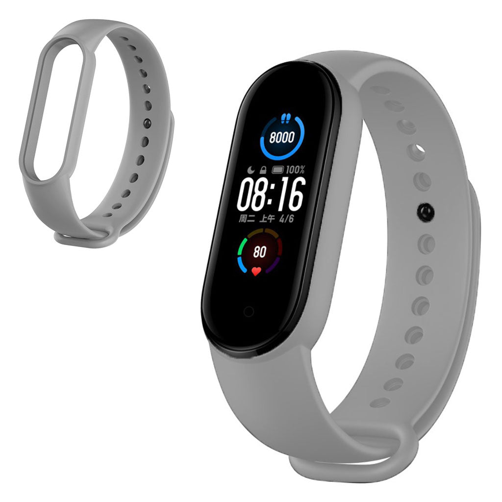Meget komfortabel Xiaomi Mi Band 5 Silikone Rem - Sølv#serie_3