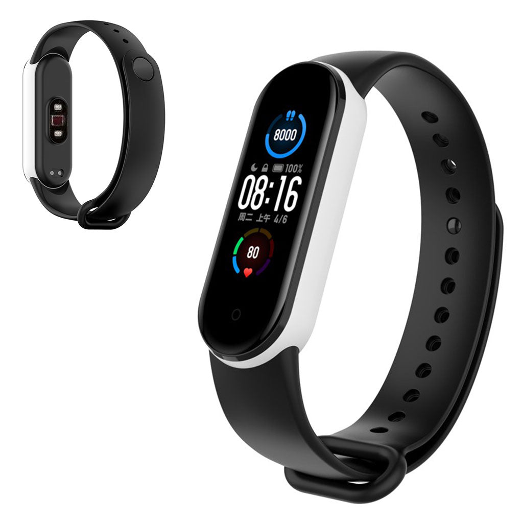 Vildt hรฅrdfรธr Xiaomi Mi Band 5 Silikone Rem - Sort#serie_1