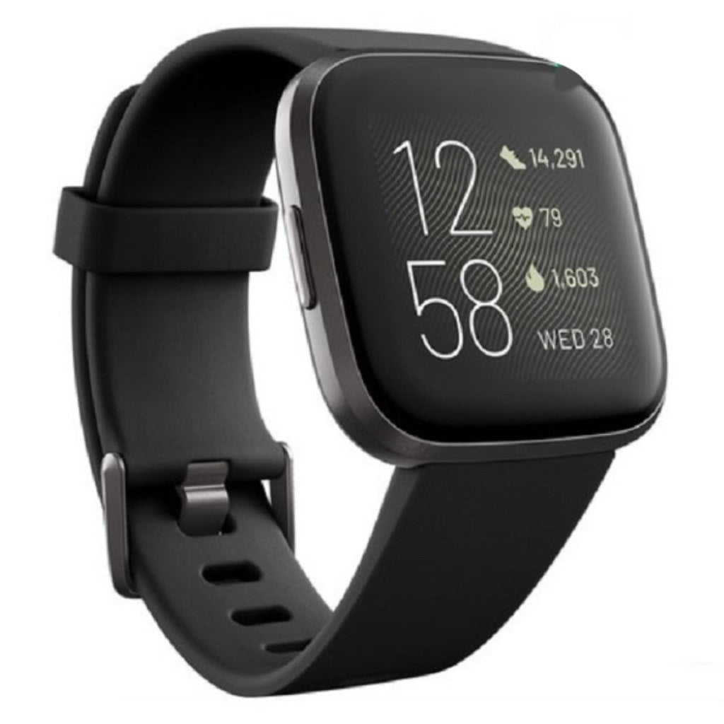 Vildt skøn Fitbit Versa 2 Silikone Rem - Sort#serie_1