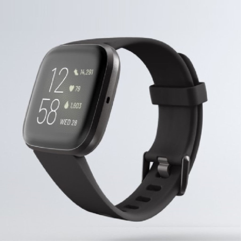 Vildt skøn Fitbit Versa 2 Silikone Rem - Sort#serie_1