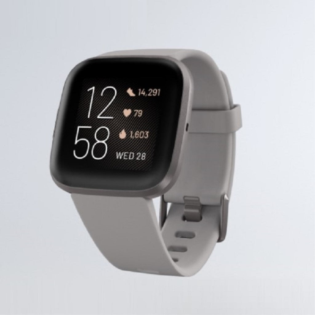 Vildt skøn Fitbit Versa 2 Silikone Rem - Sølv#serie_2