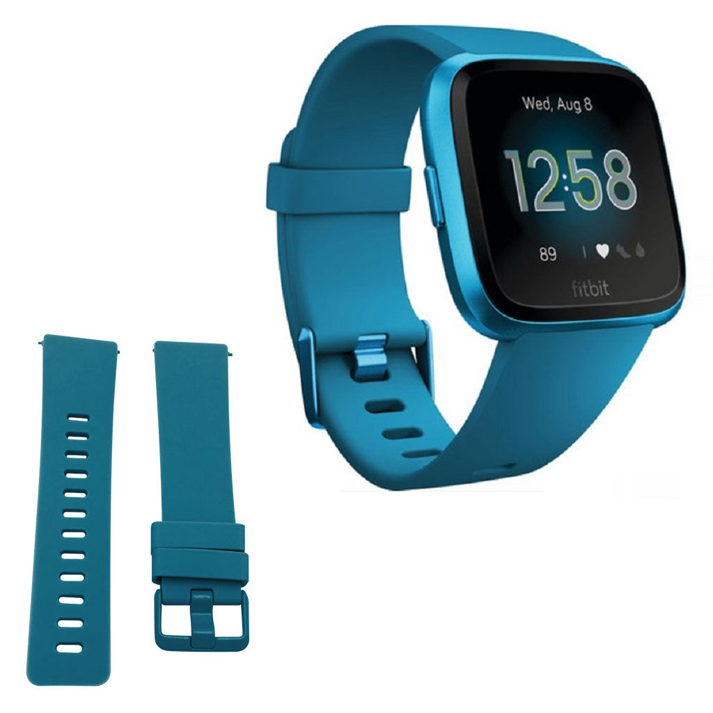 Vildt skøn Fitbit Versa 2 Silikone Rem - Blå#serie_4