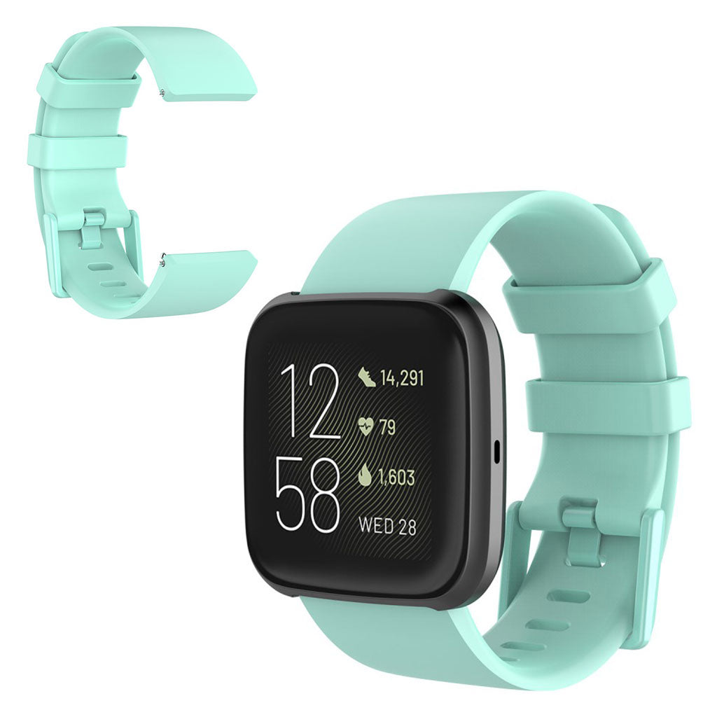 Stilfuld Fitbit Versa 2 / Fitbit Versa Lite Silikone Rem - Størrelse: L - Grøn#serie_9