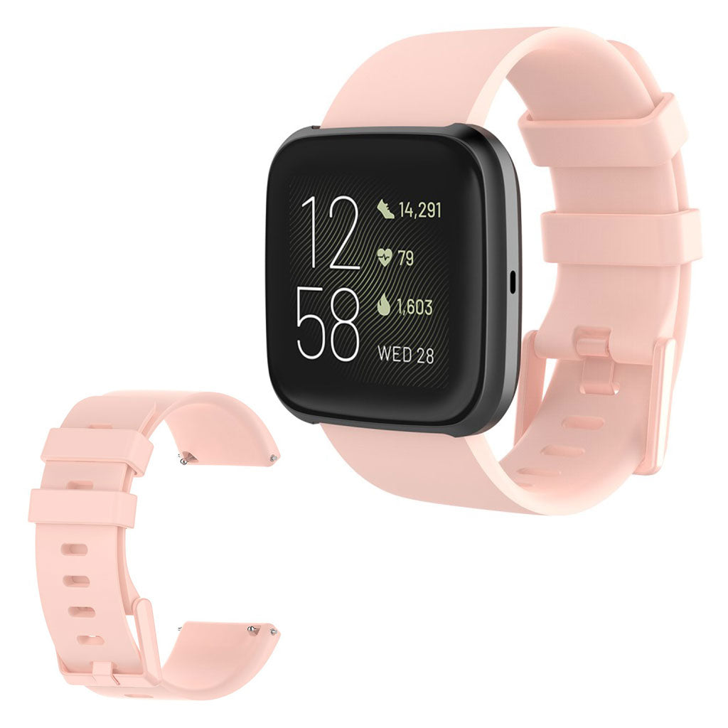 Vildt sejt Fitbit Versa 2 / Fitbit Versa Lite Silikone Rem - Størrelse: S - Pink#serie_5