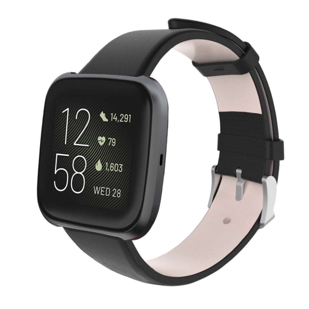 Mega fed Fitbit Versa Lite / Fitbit Versa 2 Kunstlæder Rem - Blå#serie_1