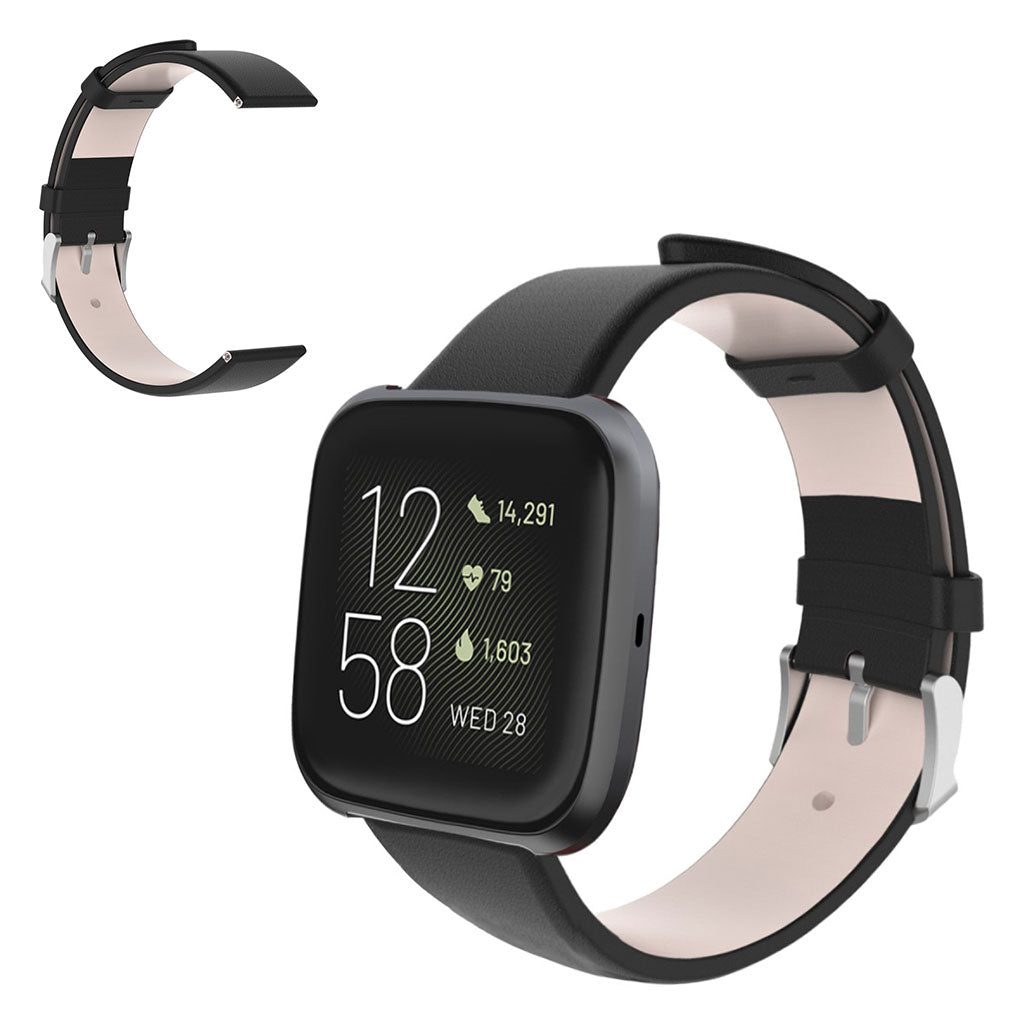 Mega fed Fitbit Versa Lite / Fitbit Versa 2 Kunstlรฆder Rem - Blรฅ#serie_1