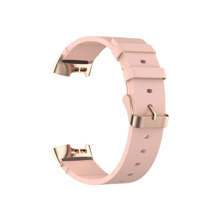 Mega kønt Fitbit Charge 4 / Fitbit Charge 3 Ægte læder Rem - Pink#serie_4