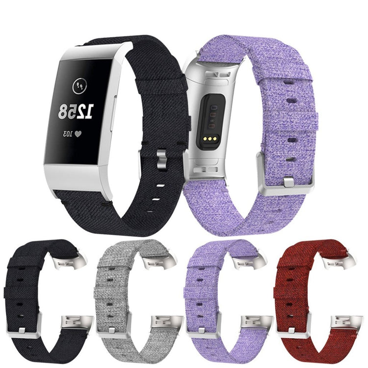Meget kønt Fitbit Charge 4 / Fitbit Charge 3 Nylon Rem - Sort#serie_1