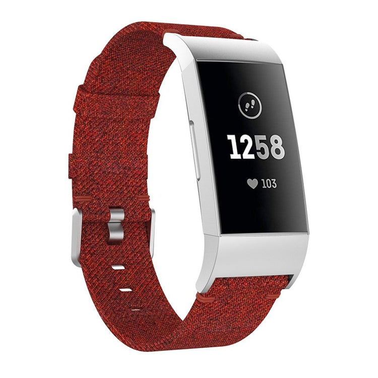 Meget kønt Fitbit Charge 4 / Fitbit Charge 3 Nylon Rem - Rød#serie_3
