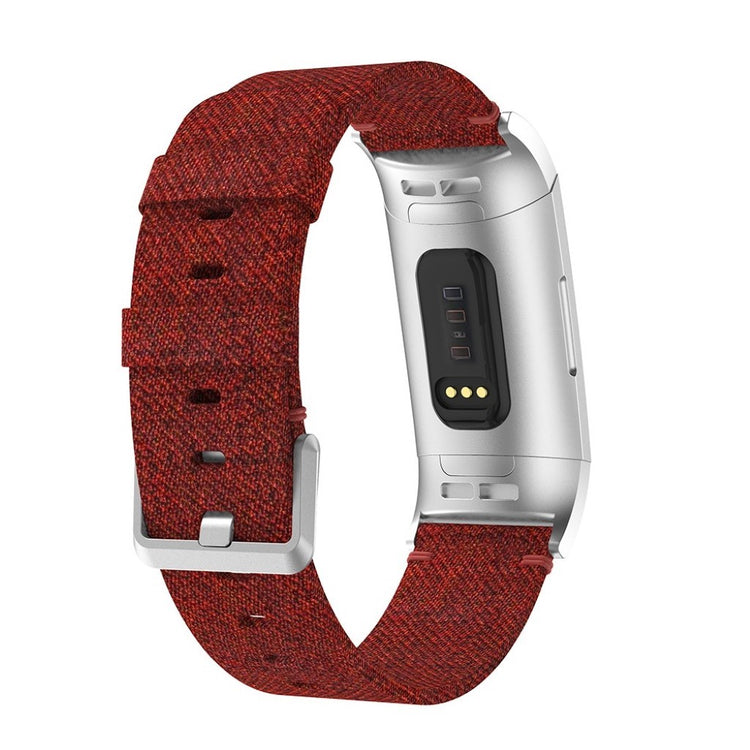 Meget kønt Fitbit Charge 4 / Fitbit Charge 3 Nylon Rem - Rød#serie_3