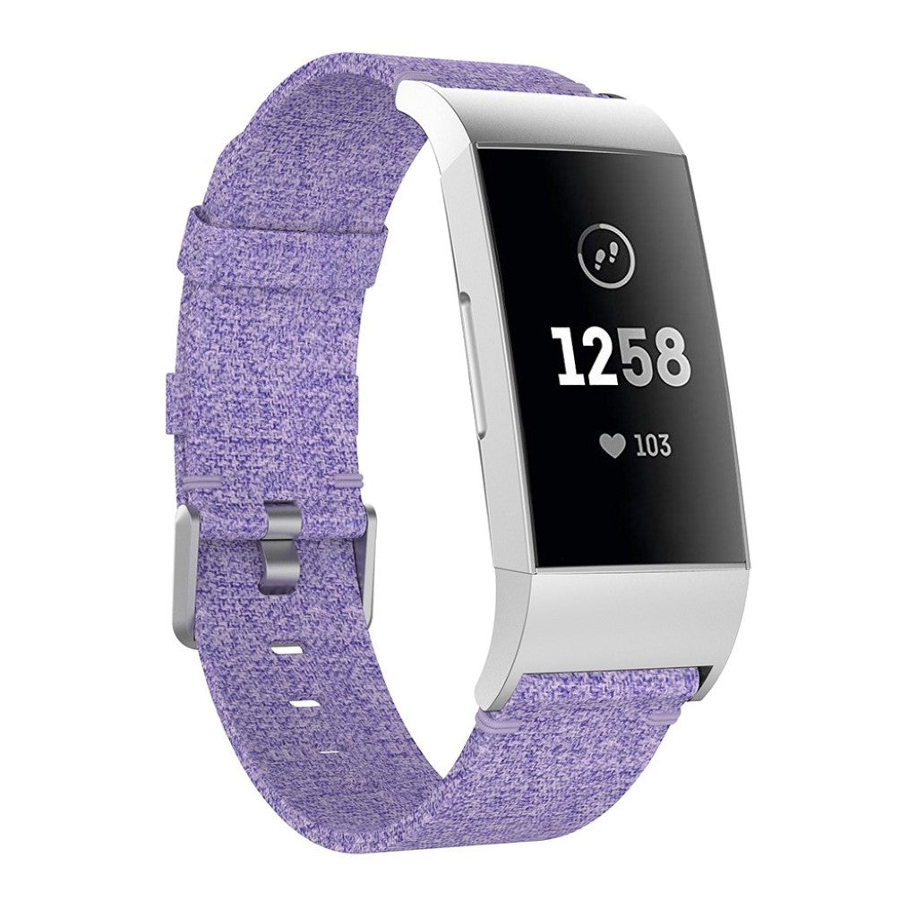 Meget kønt Fitbit Charge 4 / Fitbit Charge 3 Nylon Rem - Lilla#serie_4