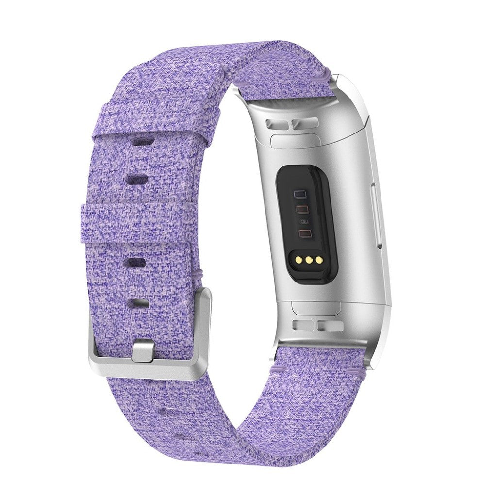 Meget kønt Fitbit Charge 4 / Fitbit Charge 3 Nylon Rem - Lilla#serie_4