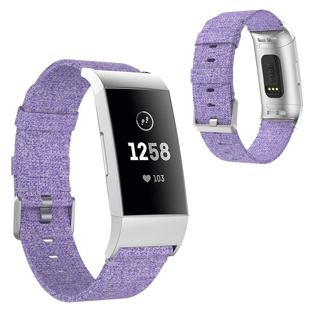 Meget kønt Fitbit Charge 4 / Fitbit Charge 3 Nylon Rem - Lilla#serie_4