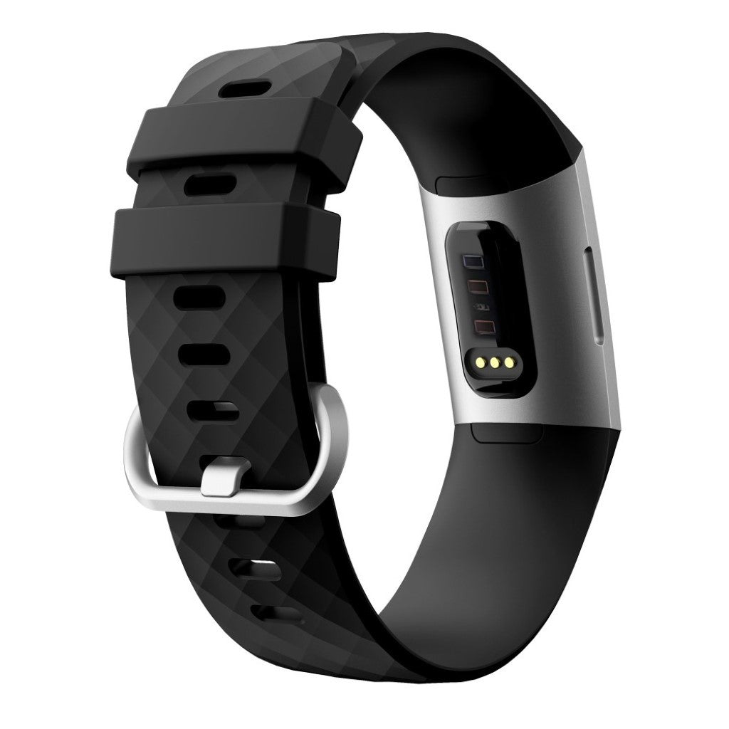 Stilren Fitbit Charge 4 / Fitbit Charge 3 Silikone Rem - Størrelse: S - Sort#serie_1