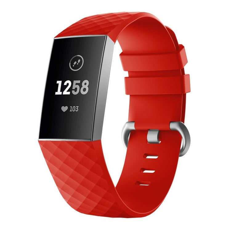 Stilren Fitbit Charge 4 / Fitbit Charge 3 Silikone Rem - Størrelse: S - Rød#serie_4
