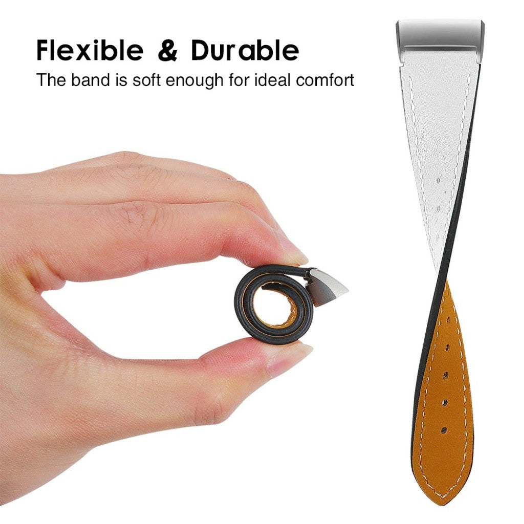 Tidsløst Fitbit Charge 4 / Fitbit Charge 3 Ægte læder Rem - Hvid#serie_2