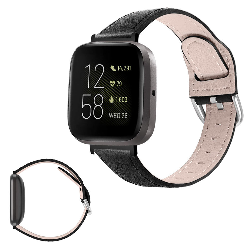 Fantastisk Fitbit Versa 3 / Fitbit Sense รgte lรฆder Rem - Sort#serie_1