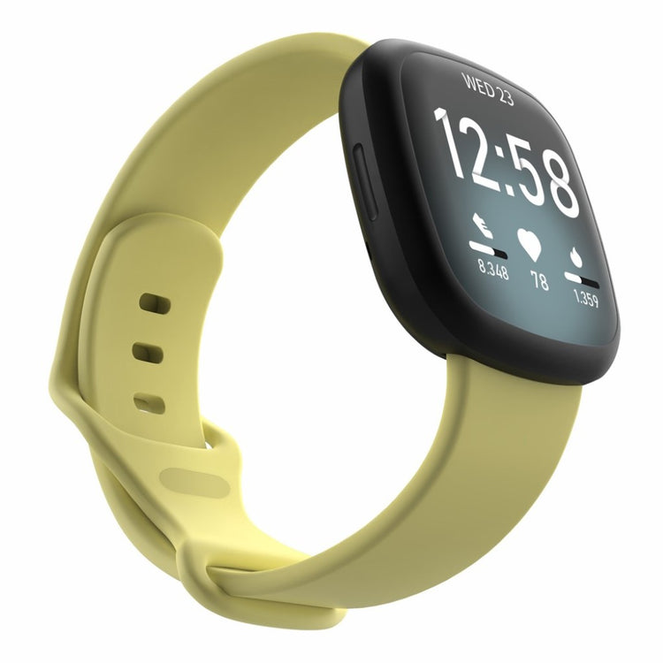 Helt vildt kønt Fitbit Versa 3 / Fitbit Sense Silikone Rem - Størrelse: S - Gul#serie_13