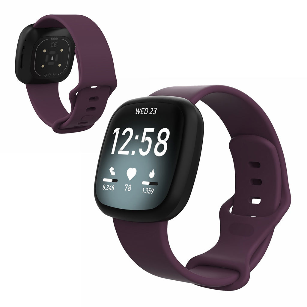 Helt vildt kønt Fitbit Versa 3 / Fitbit Sense Silikone Rem - Størrelse: S - Lilla#serie_14