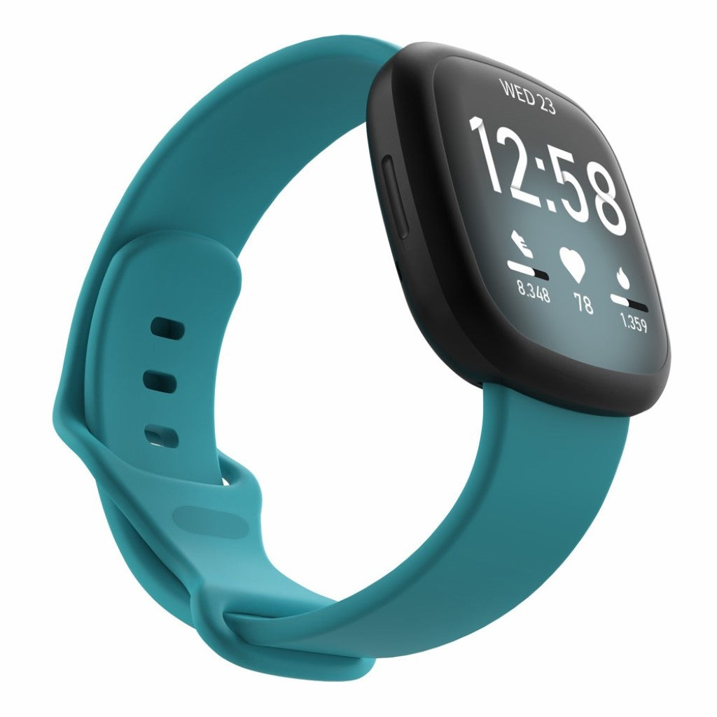 Helt vildt kønt Fitbit Versa 3 / Fitbit Sense Silikone Rem - Størrelse: S - Grøn#serie_15