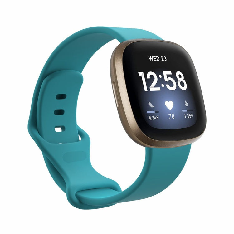 Helt vildt kønt Fitbit Versa 3 / Fitbit Sense Silikone Rem - Størrelse: S - Grøn#serie_15