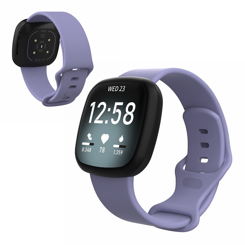 Helt vildt kønt Fitbit Versa 3 / Fitbit Sense Silikone Rem - Størrelse: S - Lilla#serie_17