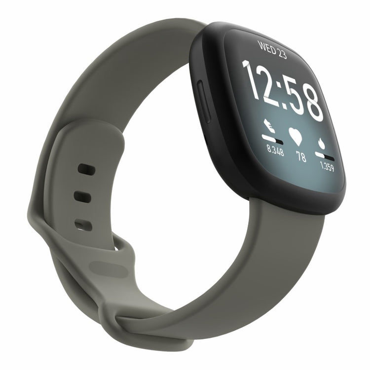 Helt vildt kønt Fitbit Versa 3 / Fitbit Sense Silikone Rem - Størrelse: S - Sølv#serie_2