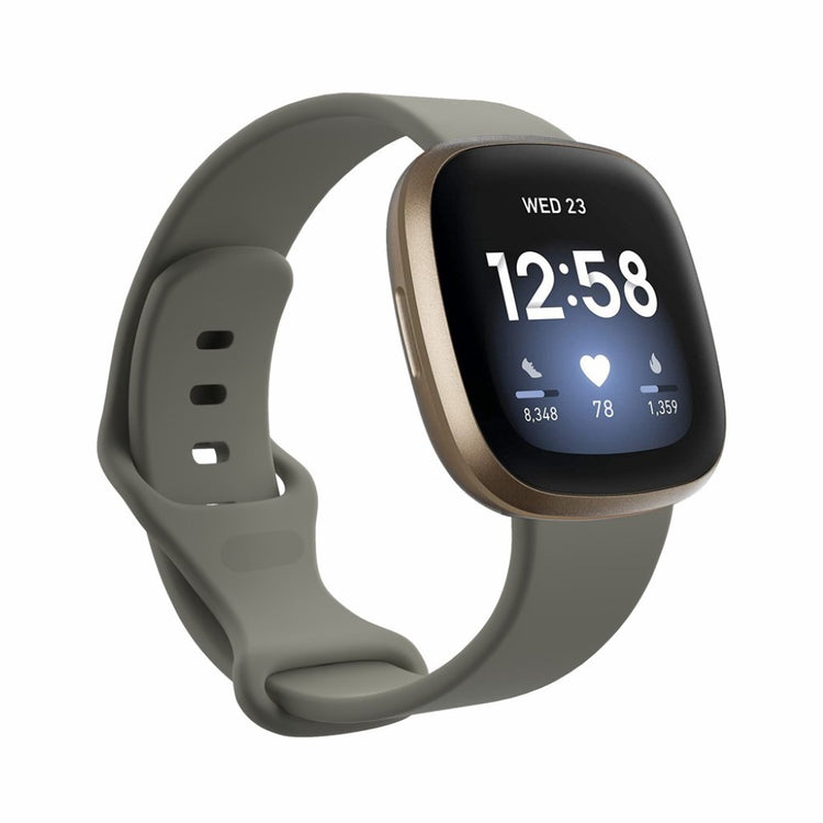 Helt vildt kønt Fitbit Versa 3 / Fitbit Sense Silikone Rem - Størrelse: S - Sølv#serie_2