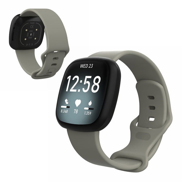 Helt vildt kønt Fitbit Versa 3 / Fitbit Sense Silikone Rem - Størrelse: S - Sølv#serie_2