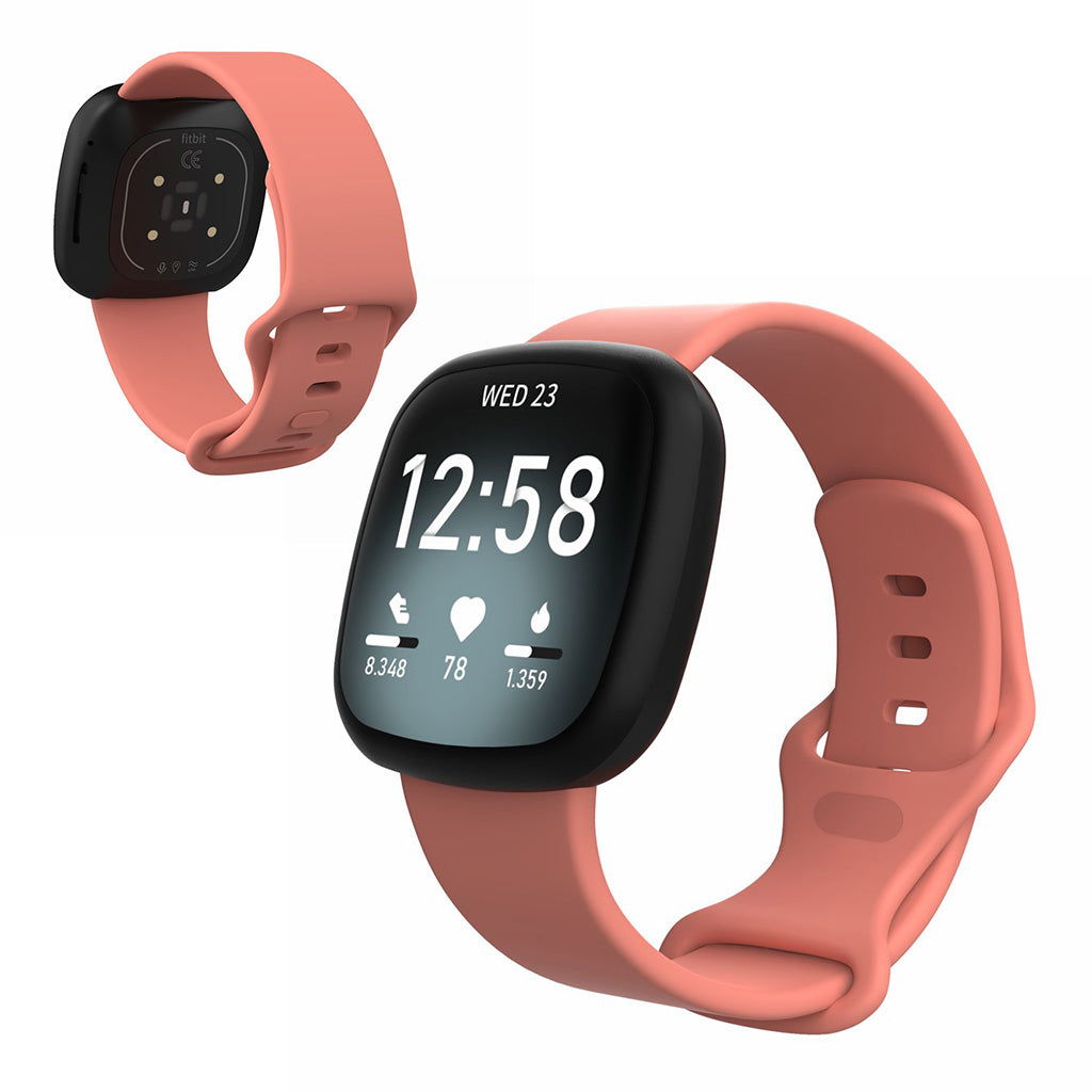 Helt vildt kønt Fitbit Versa 3 / Fitbit Sense Silikone Rem - Størrelse: S - Pink#serie_3