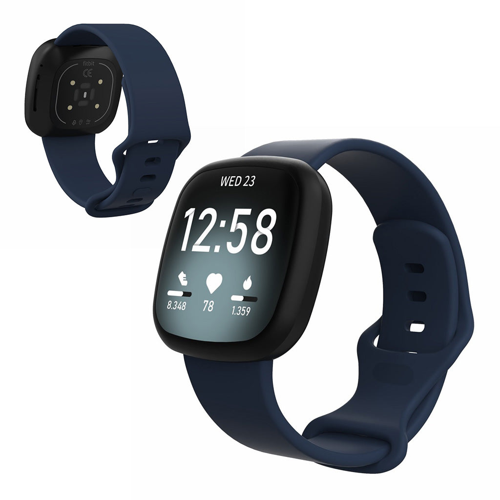 Helt vildt kønt Fitbit Versa 3 / Fitbit Sense Silikone Rem - Størrelse: S - Blå#serie_4