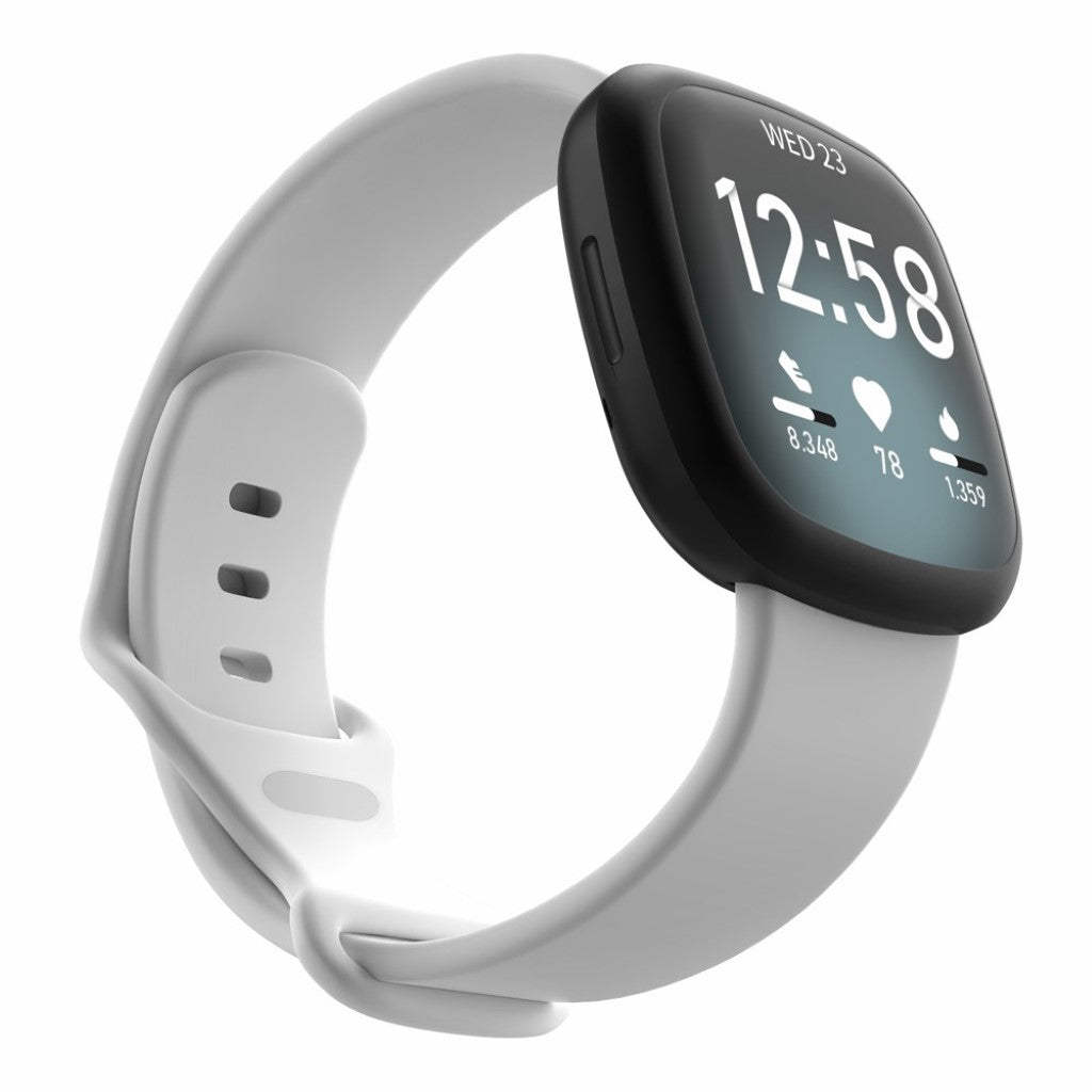 Helt vildt kønt Fitbit Versa 3 / Fitbit Sense Silikone Rem - Størrelse: S - Hvid#serie_5