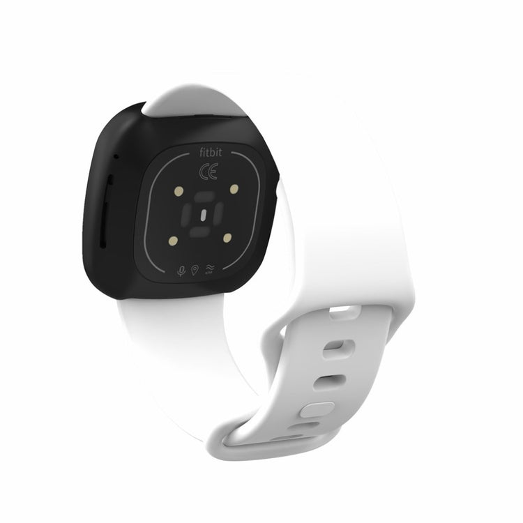 Helt vildt kønt Fitbit Versa 3 / Fitbit Sense Silikone Rem - Størrelse: S - Hvid#serie_5