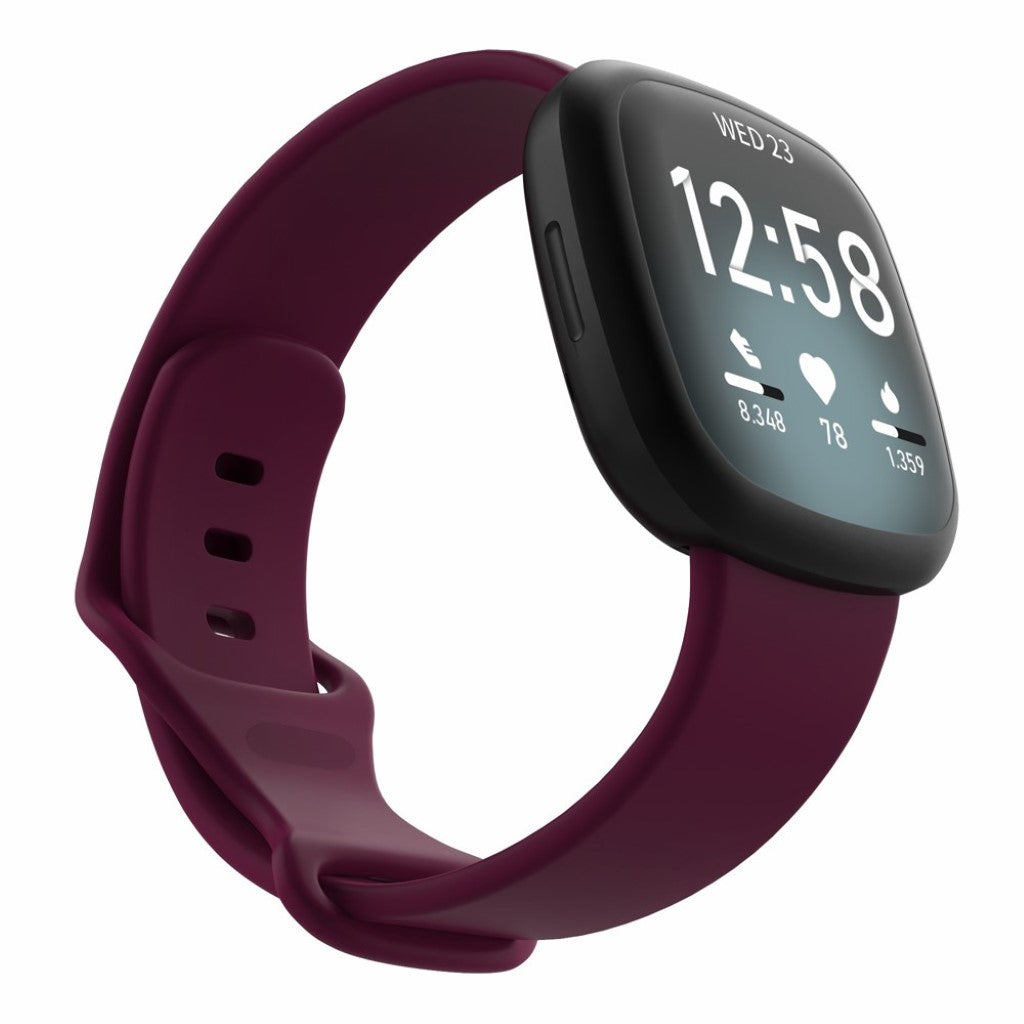 Helt vildt kønt Fitbit Versa 3 / Fitbit Sense Silikone Rem - Størrelse: S - Rød#serie_7