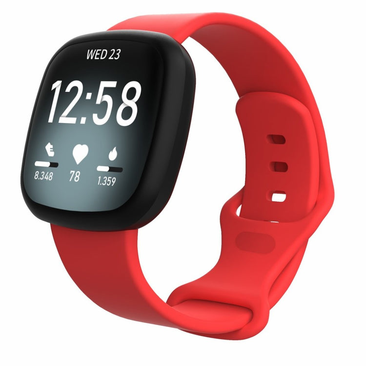 Helt vildt kønt Fitbit Versa 3 / Fitbit Sense Silikone Rem - Størrelse: S - Rød#serie_8