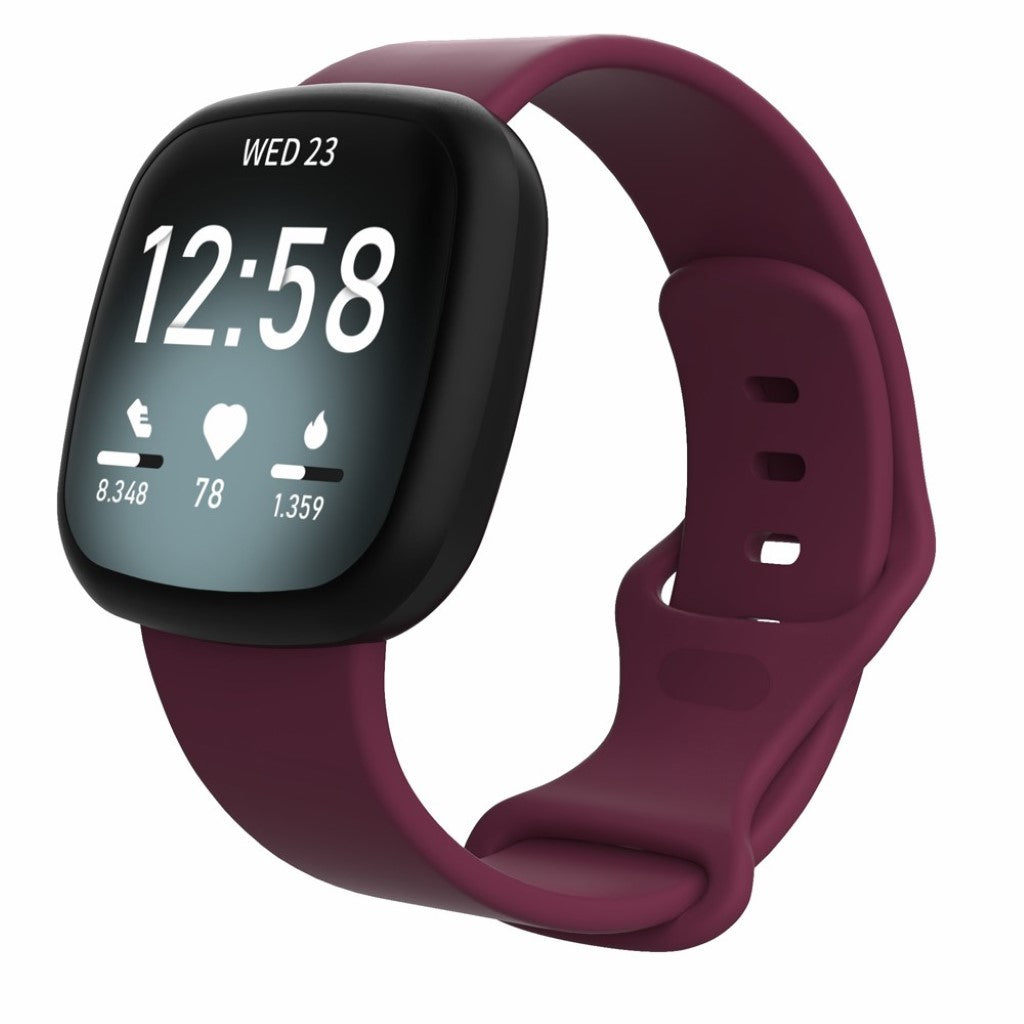 Helt vildt sejt Fitbit Versa 3 / Fitbit Sense Silikone Rem - Størrelse: L - Lilla#serie_11