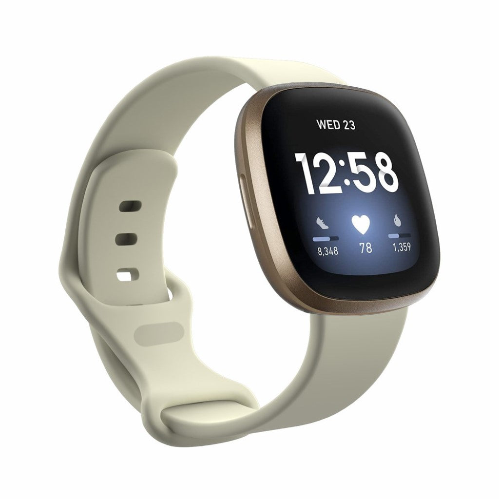 Helt vildt sejt Fitbit Versa 3 / Fitbit Sense Silikone Rem - Størrelse: L - Beige#serie_16