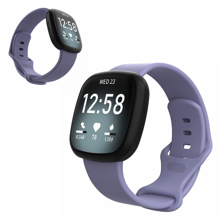Helt vildt sejt Fitbit Versa 3 / Fitbit Sense Silikone Rem - Størrelse: L - Lilla#serie_17