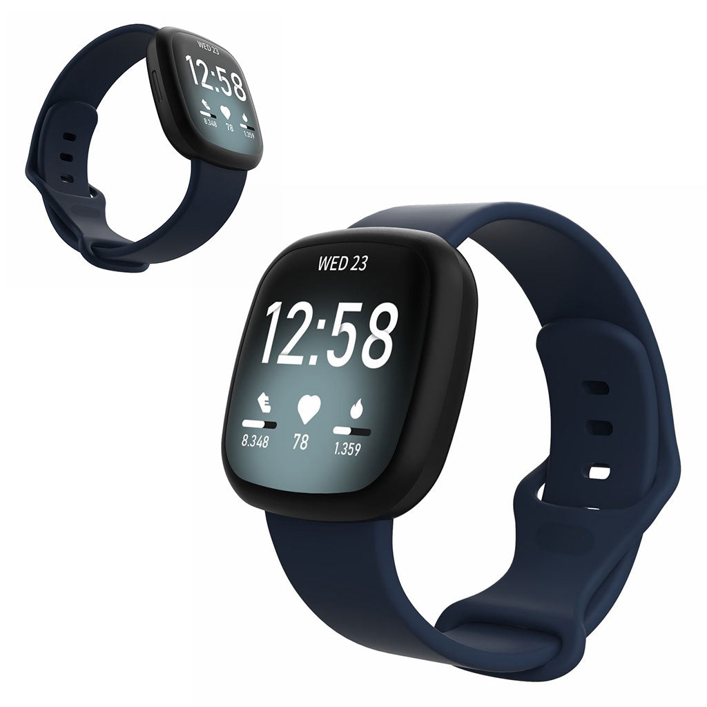 Helt vildt sejt Fitbit Versa 3 / Fitbit Sense Silikone Rem - Størrelse: L - Blå#serie_4