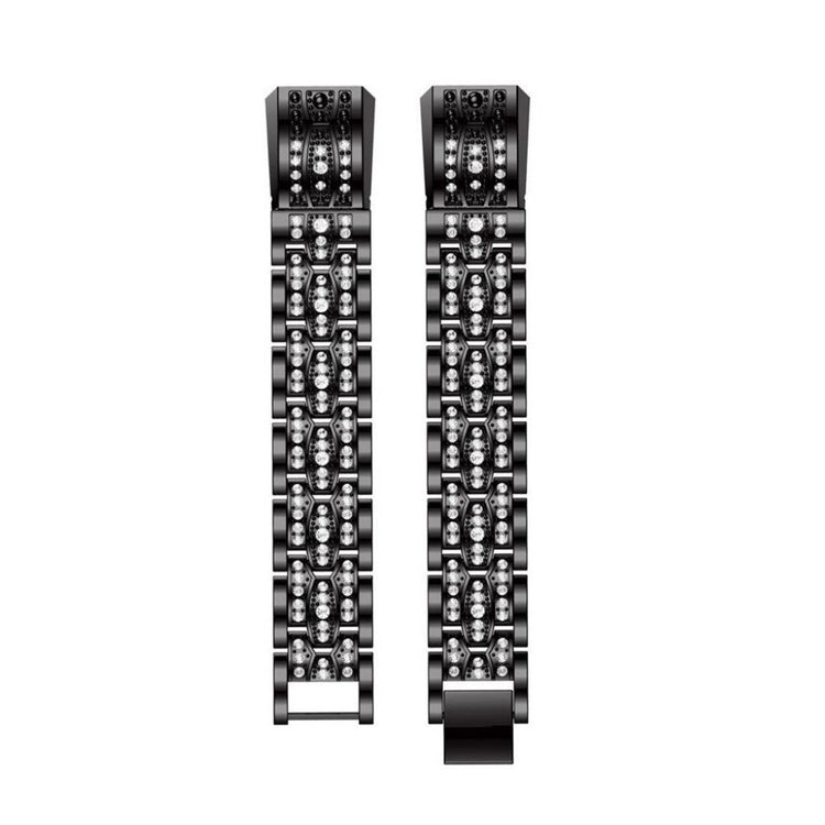 Vildt pænt Fitbit Alta Metal og Rhinsten Rem - Sort#serie_1