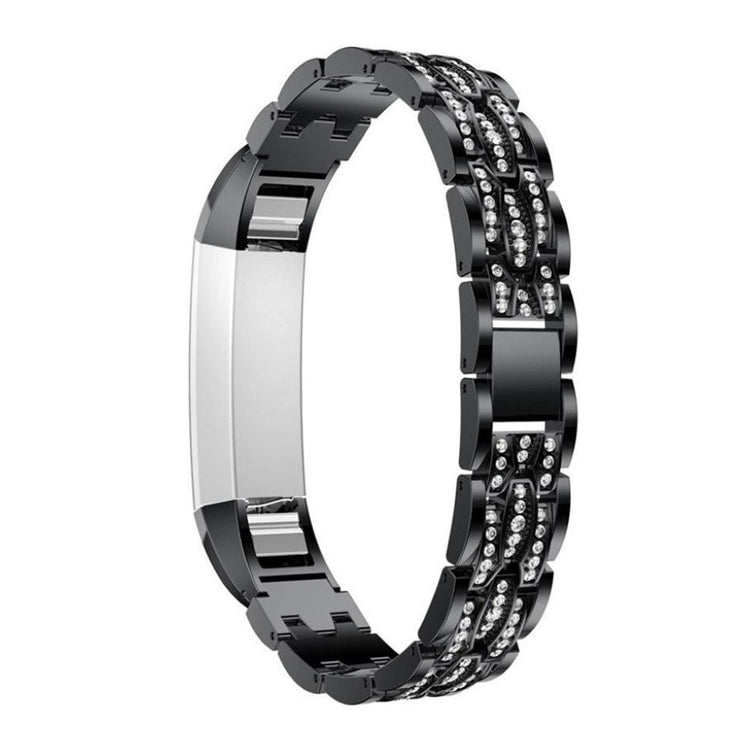 Vildt pænt Fitbit Alta Metal og Rhinsten Rem - Sort#serie_1
