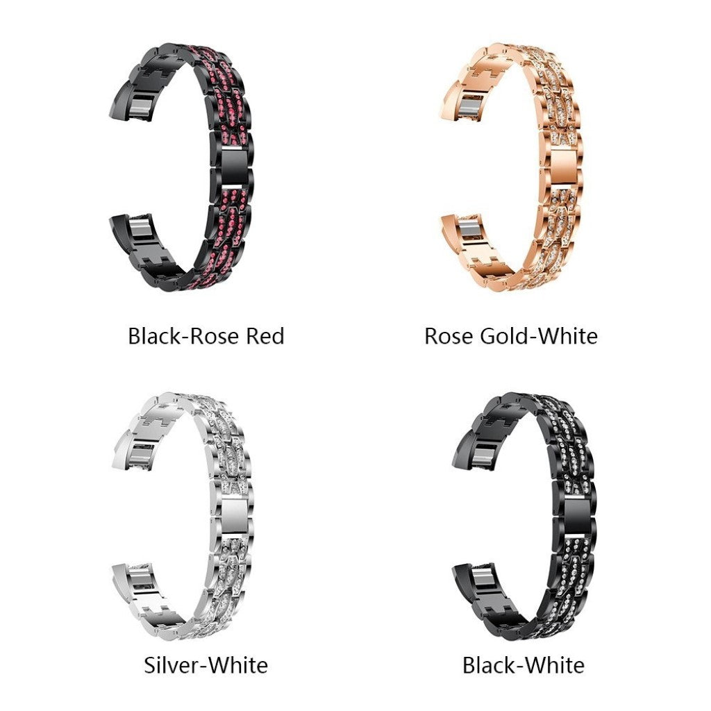 Vildt pænt Fitbit Alta Metal og Rhinsten Rem - Pink#serie_2