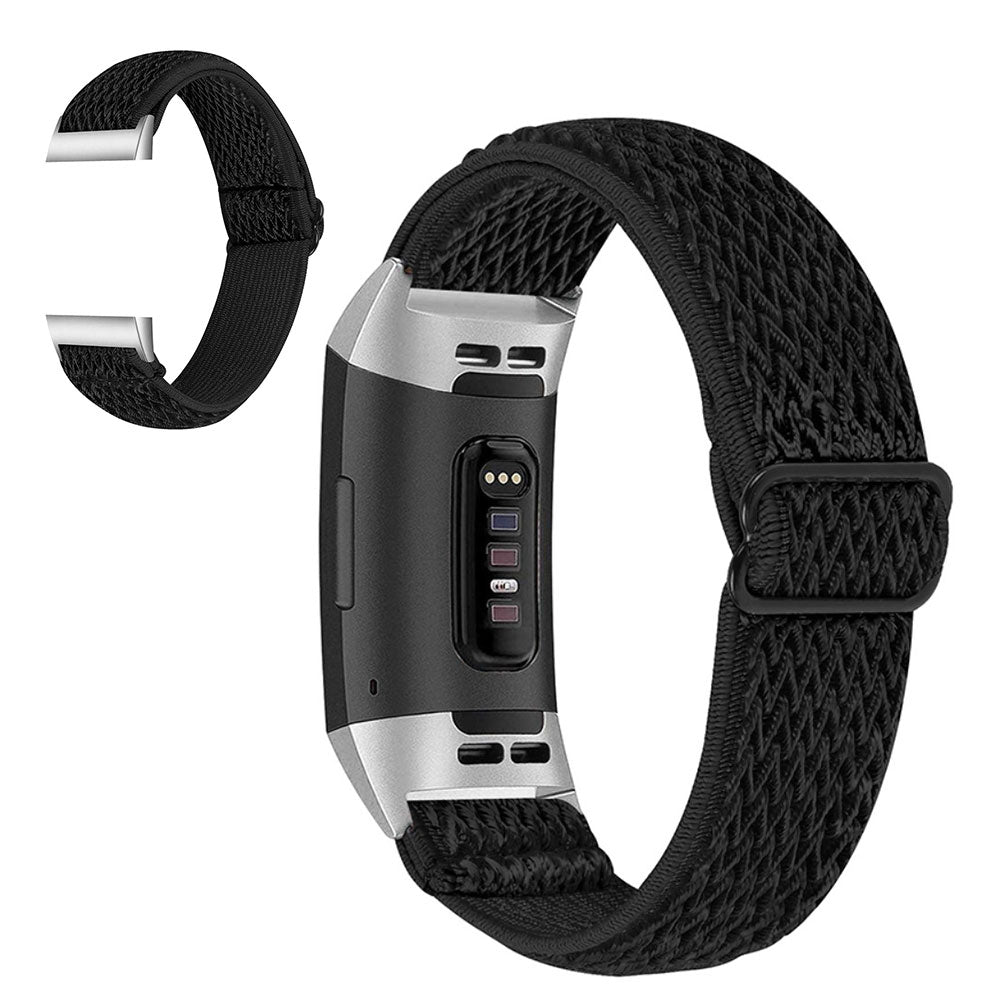 Super skøn Fitbit Charge 3 Nylon Rem - Sort#serie_5