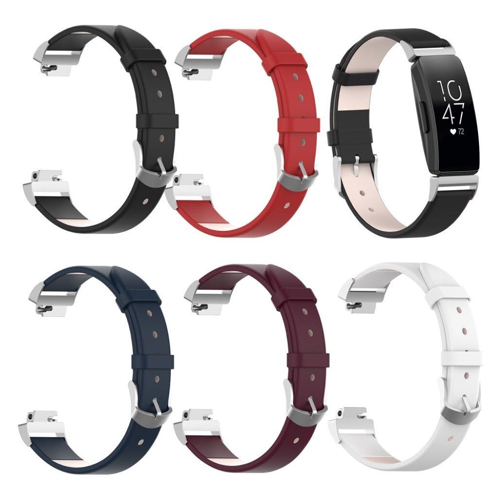 Tidsløst Fitbit Inspire Kunstlæder Rem - Sort#serie_1