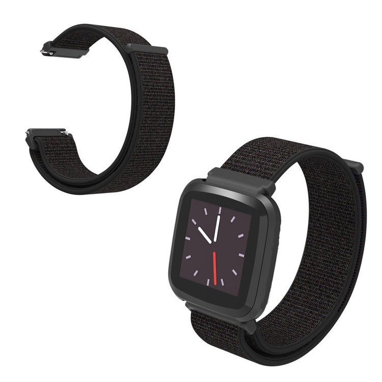 Rigtigt pænt Fitbit Versa Lite Nylon Rem - Sort#serie_6