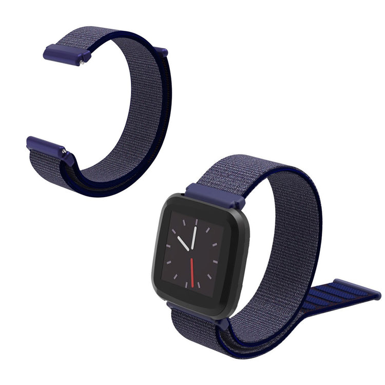 Rigtigt pænt Fitbit Versa Lite Nylon Rem - Blå#serie_9