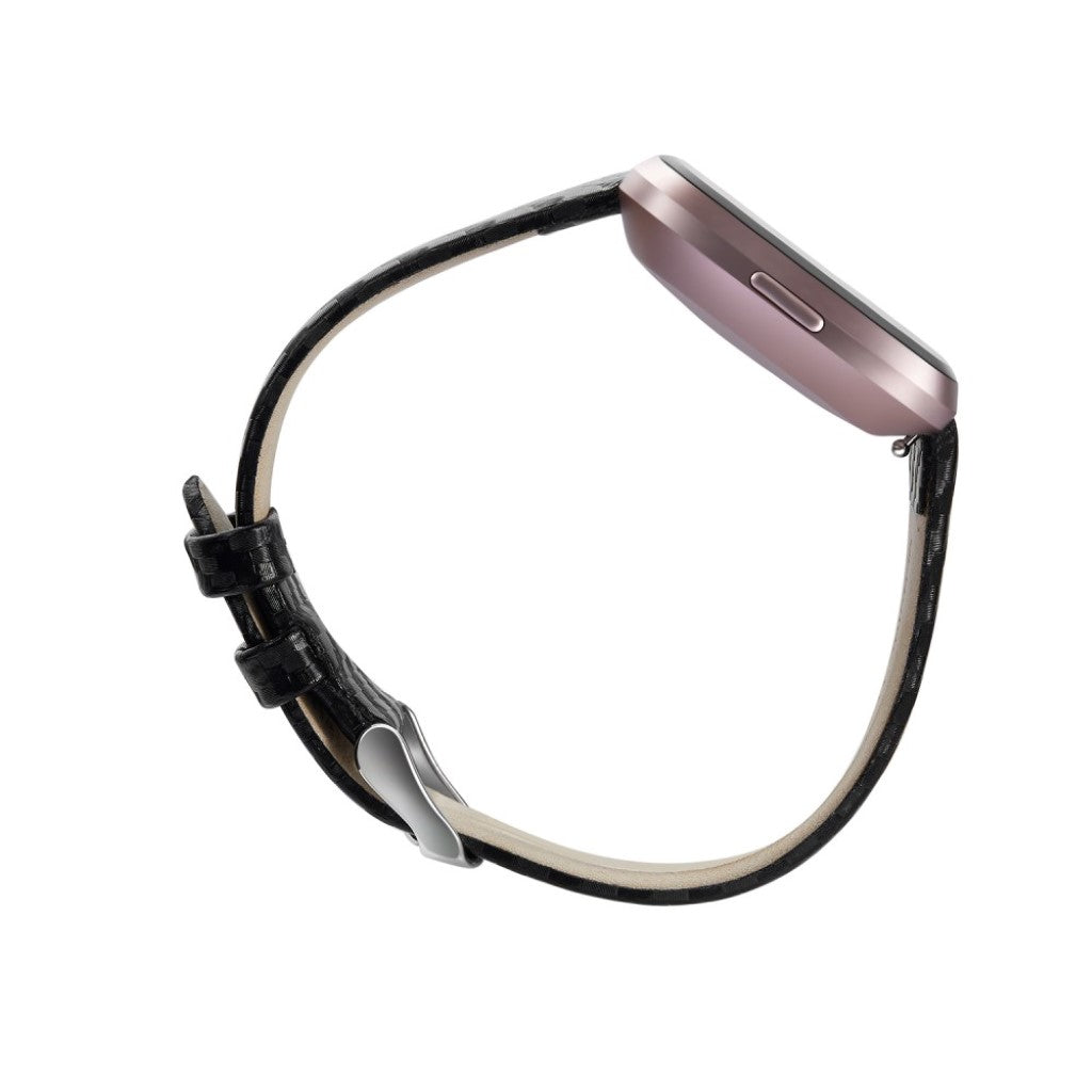 Rigtigt cool Fitbit Versa Lite Ægte læder Rem - Brun#serie_6