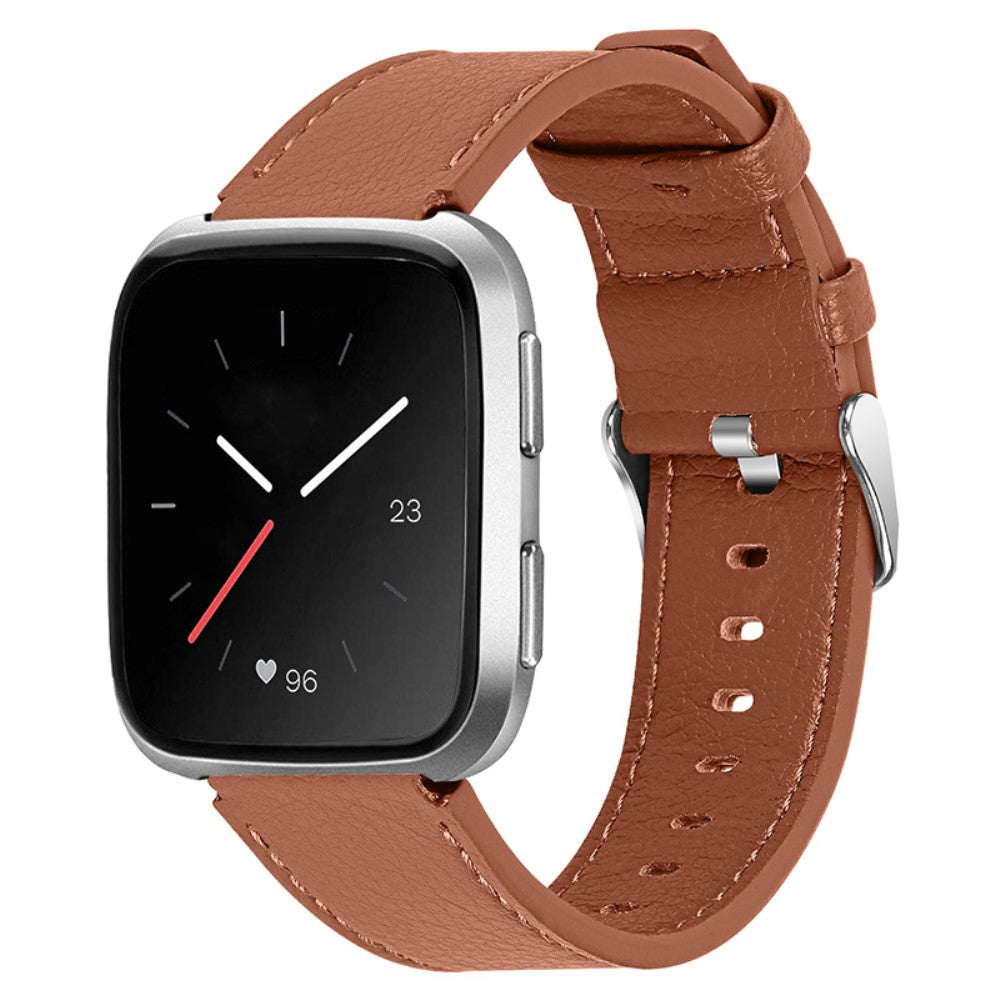 Super flot Fitbit Versa 2 รgte lรฆder Rem - Brun#serie_1