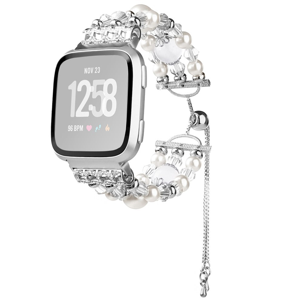 Meget hรฅrdfรธr Fitbit Versa 2 / Fitbit Versa Lite Metal Rem - Hvid#serie_1