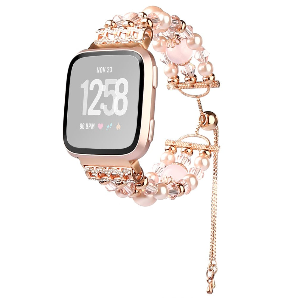 Meget hårdfør Fitbit Versa 2 / Fitbit Versa Lite Metal Rem - Pink#serie_2